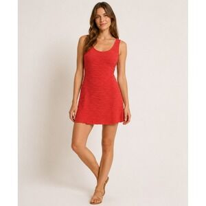 Horny Toad Dress Womens Small Pink Crinkle Organic Cotton Summer Casual Sunset